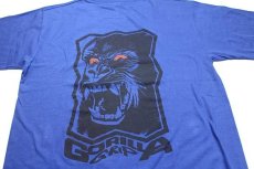 画像1: イタリア製 GORILLA GRIP バックプリント コットンTシャツ 青 L (1)