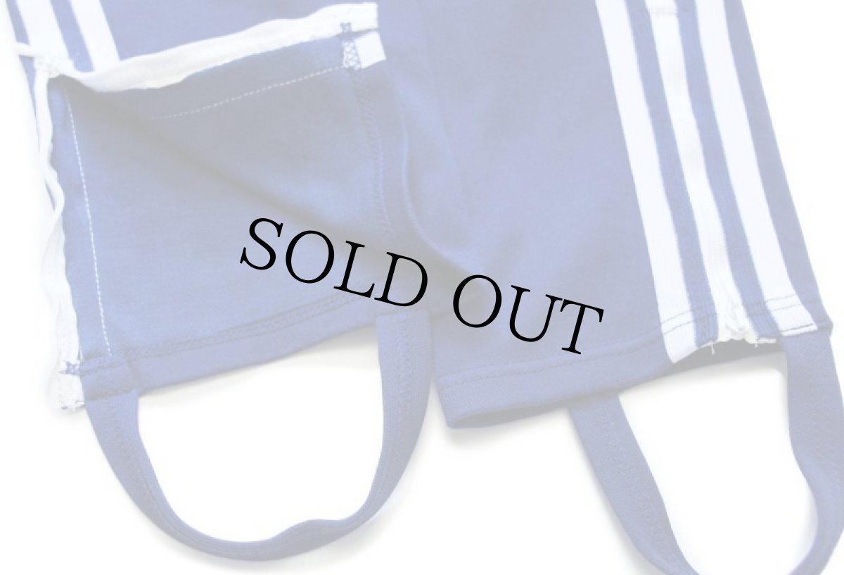 画像13: 80s 西ドイツ製 adidasアディダス ハイネック 無地 トラックジャケット&パンツ セットアップ 紺×白 4★ジャージ (13)