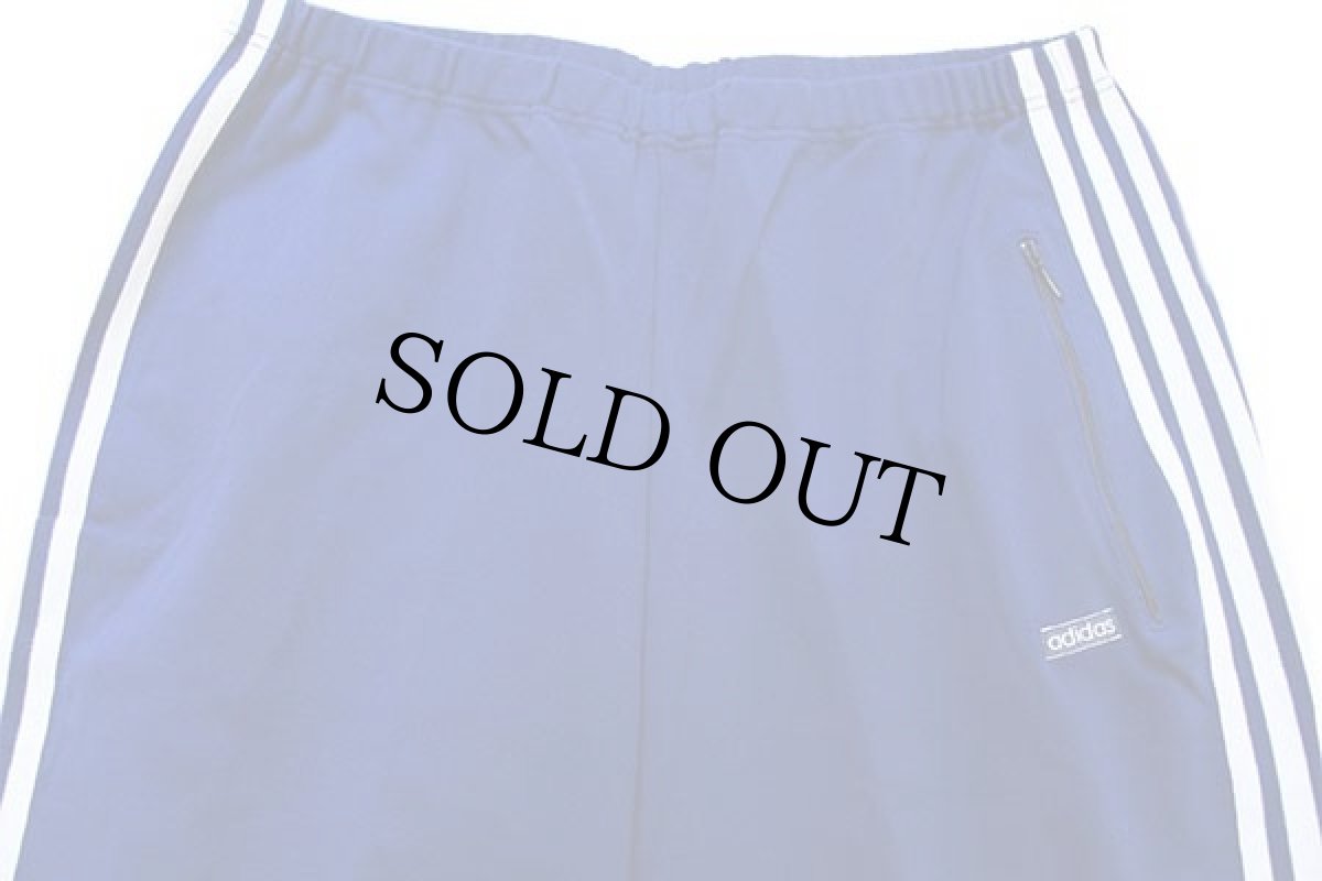 画像11: 80s 西ドイツ製 adidasアディダス ハイネック 無地 トラックジャケット&パンツ セットアップ 紺×白 8★ジャージ (11)