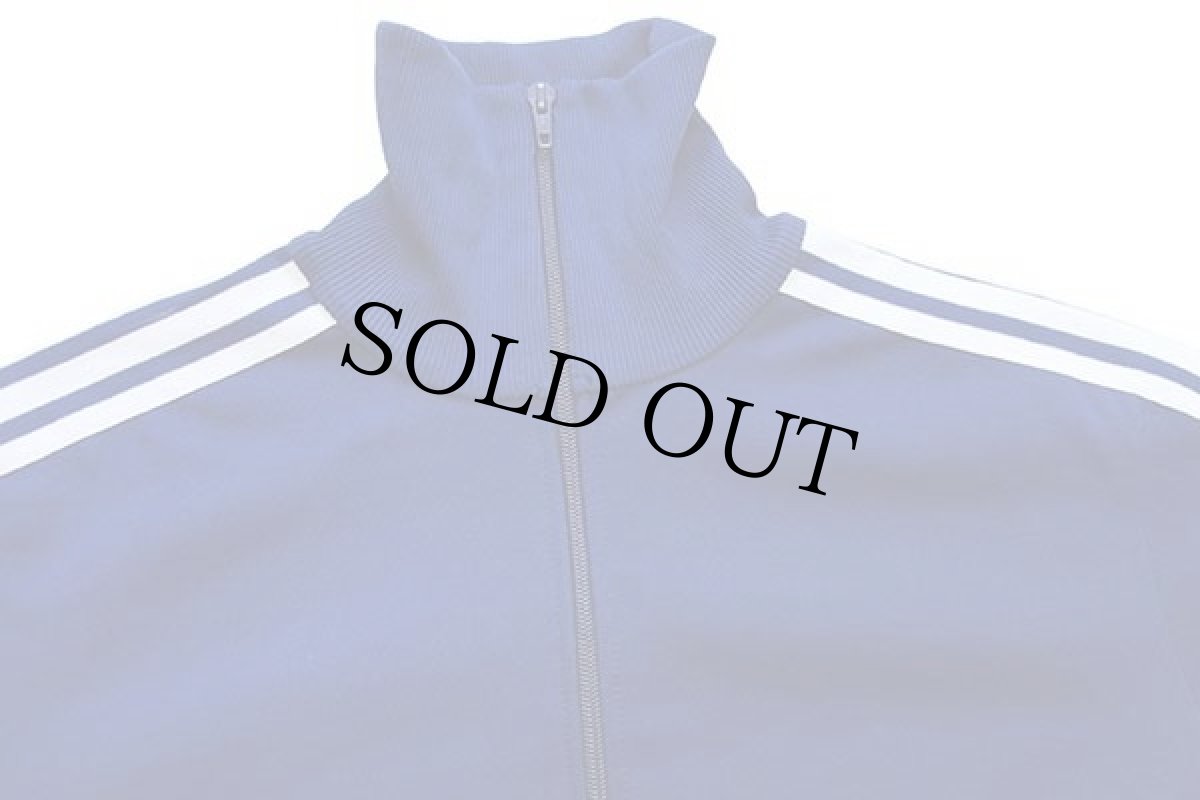 画像4: 80s 西ドイツ製 adidasアディダス ハイネック 無地 トラックジャケット&パンツ セットアップ 紺×白 4★ジャージ (4)