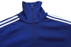 画像4: 80s 西ドイツ製 adidasアディダス ハイネック 無地 トラックジャケット&パンツ セットアップ 紺×白 4★ジャージ (4)