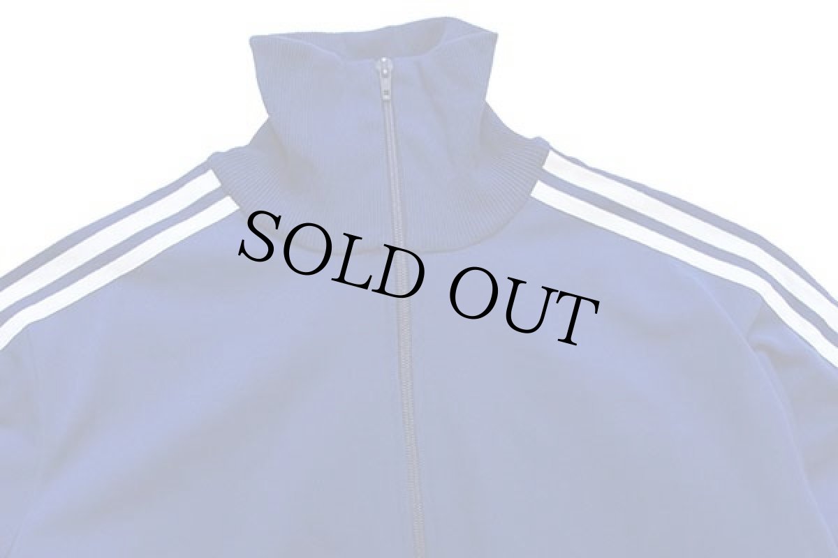 画像4: 80s 西ドイツ製 adidasアディダス ハイネック 無地 トラックジャケット&パンツ セットアップ 紺×白 8★ジャージ (4)