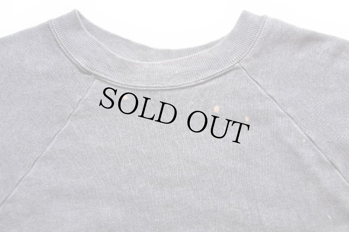 画像4: 80s USA製 無地 ブリーチ飛び スウェット チャコールグレー フェード L (4)