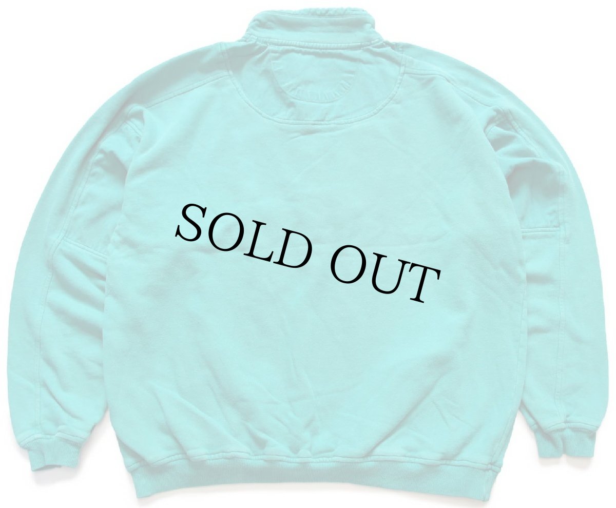 画像2: 90s EddieBauerエディーバウアー モックネック コットン スウェット エメラルドグリーン XL (2)