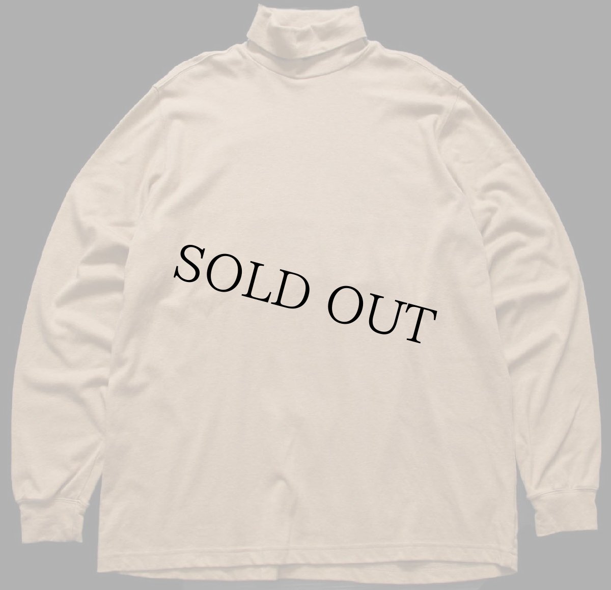 画像2: LANDS'ENDランズエンド 無地 タートルネック コットン 長袖Tシャツ ライトブラウン XL (2)