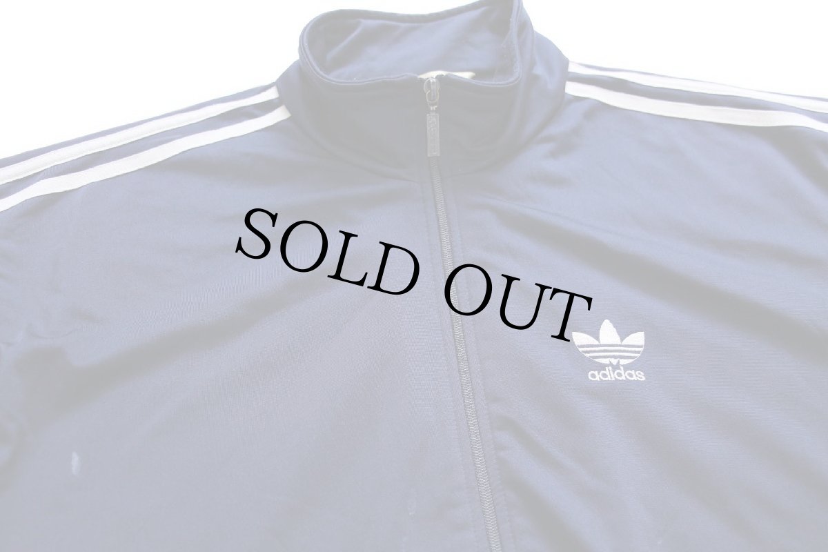 画像3: 90s adidasアディダス トレフォイル ロゴ刺繍 トラックジャケット 紺×白 M★ジャージ (3)