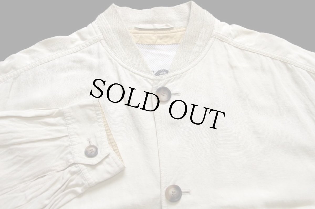 画像3: VIA ARDIGO A-1タイプ シルク×リネンジャケット アイボリー 48 (3)