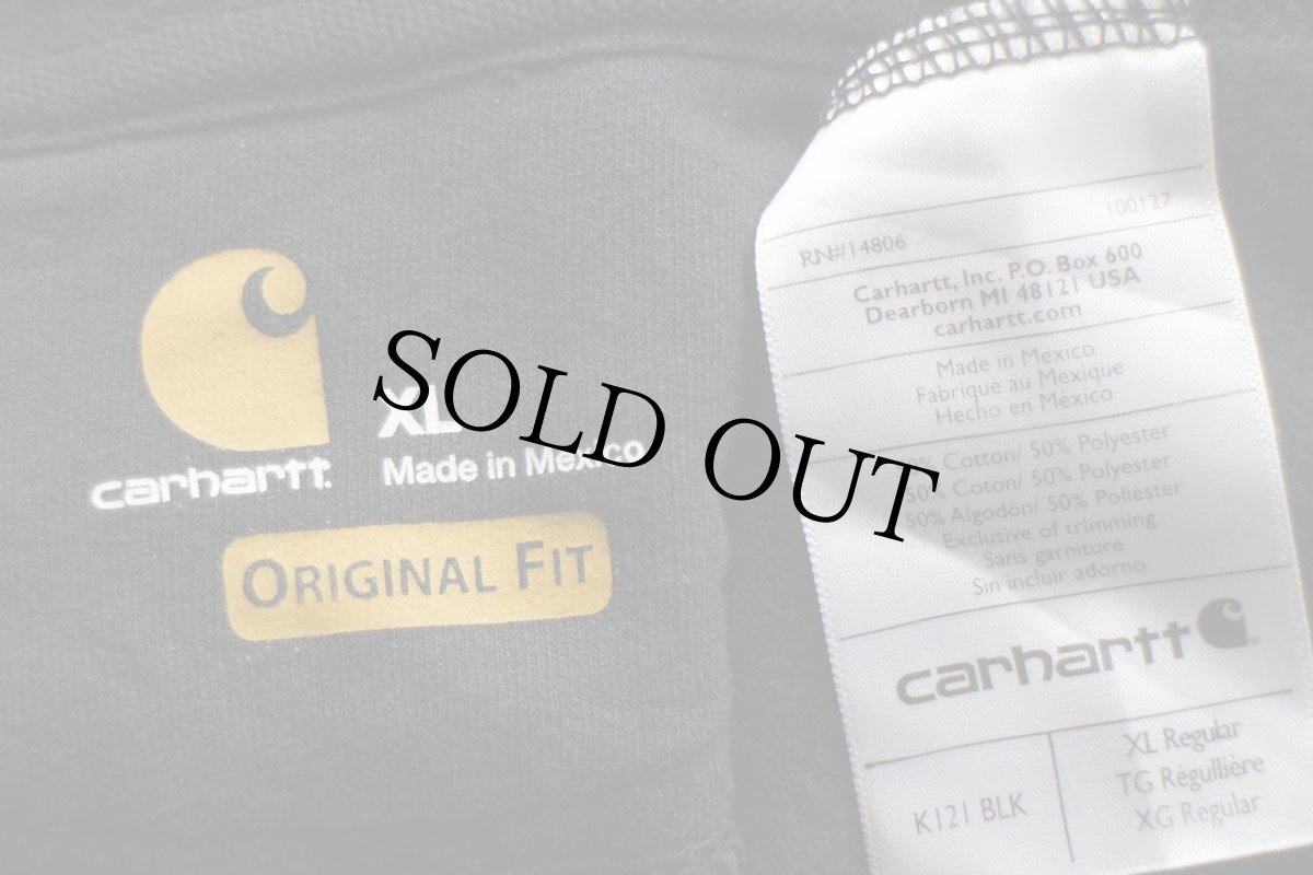 画像4: メキシコ製 carharttカーハート ONSHORE INSPECTION スウェットパーカー 黒 XL (4)