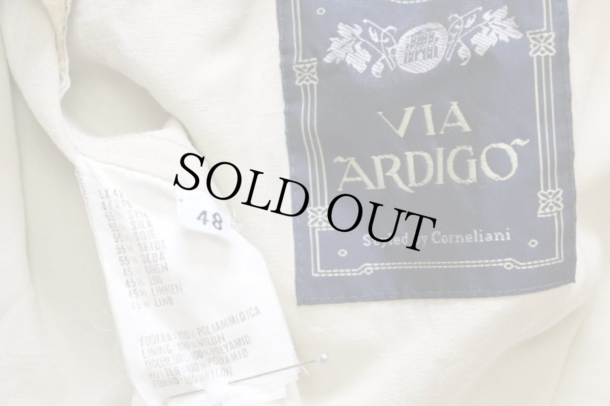 画像4: VIA ARDIGO A-1タイプ シルク×リネンジャケット アイボリー 48 (4)