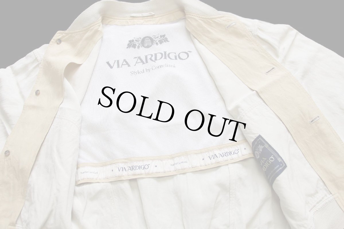 画像5: VIA ARDIGO A-1タイプ シルク×リネンジャケット アイボリー 48 (5)