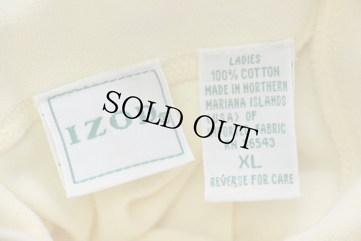 画像5: 90s IZOD 無地 タートルネック コットン 長袖Tシャツ ライトイエロー L-XL (5)