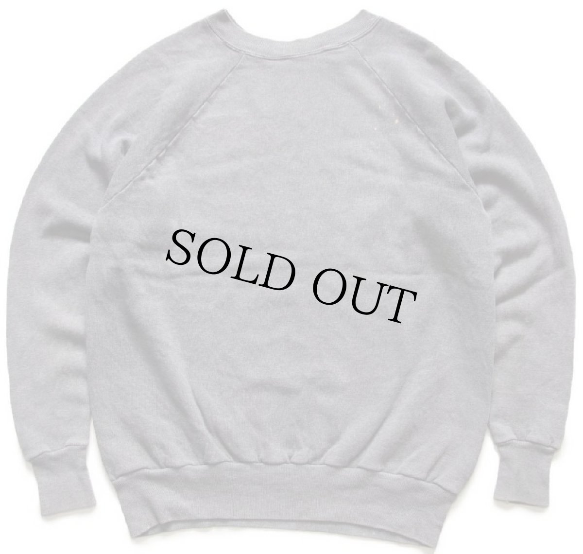 画像2: 80s USA製 無地 ブリーチ飛び スウェット チャコールグレー フェード L (2)