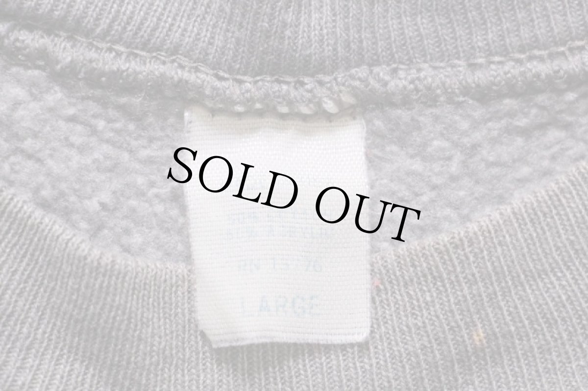 画像3: 80s USA製 無地 ブリーチ飛び スウェット チャコールグレー フェード L (3)