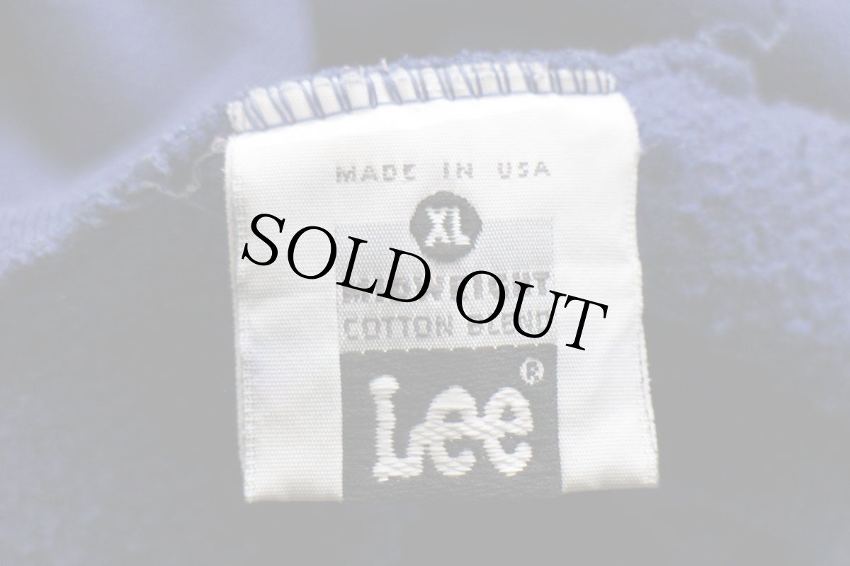 画像4: 80s USA製 Leeリー MIAMISBURG WRESTLING ひび割れプリント スウェットパーカー 青 XL★フーディー (4)