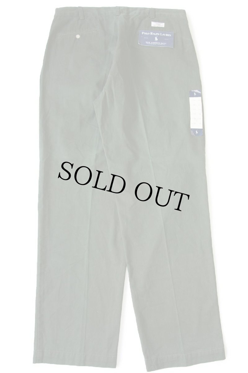 画像3: デッドストック★00s ポロ ラルフローレン ANDREW PANT ツータック コットン チノパン 深緑 w38 L32★インド綿 (3)