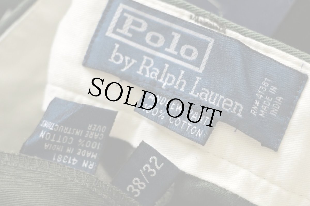 画像6: デッドストック★00s ポロ ラルフローレン ANDREW PANT ツータック コットン チノパン 深緑 w38 L32★インド綿 (6)