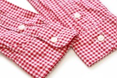 画像6: ラルフローレン ギンガムチェック ボタンダウン コットンシャツ 赤×白 ボーイズXL (6)