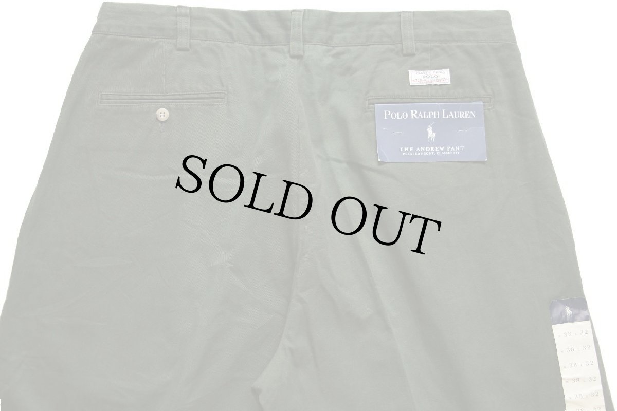 画像5: デッドストック★00s ポロ ラルフローレン ANDREW PANT ツータック コットン チノパン 深緑 w38 L32★インド綿 (5)