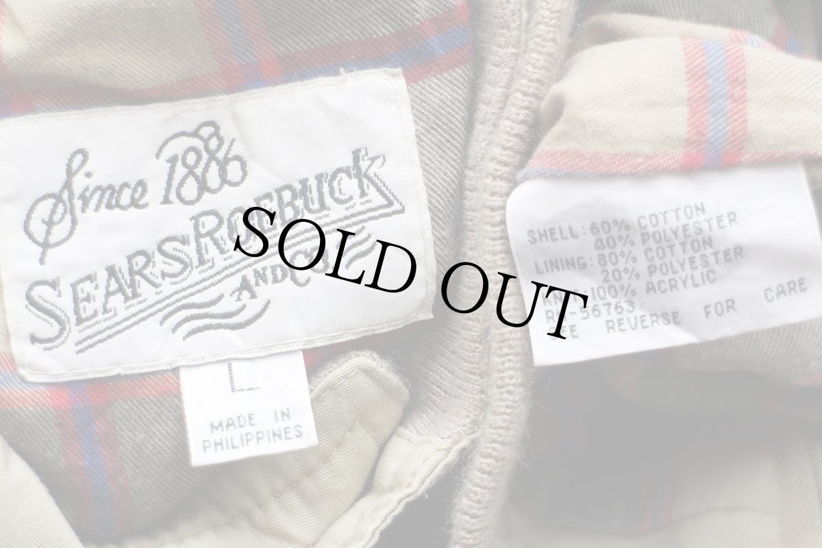 画像4: 90s SEARS ROEBUCK G9タイプ タータンチェックライナー ハリントンジャケット タン L (4)