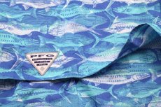 画像5: Columbiaコロンビア PFG 魚 総柄 半袖 コットン フィッシングシャツ M (5)