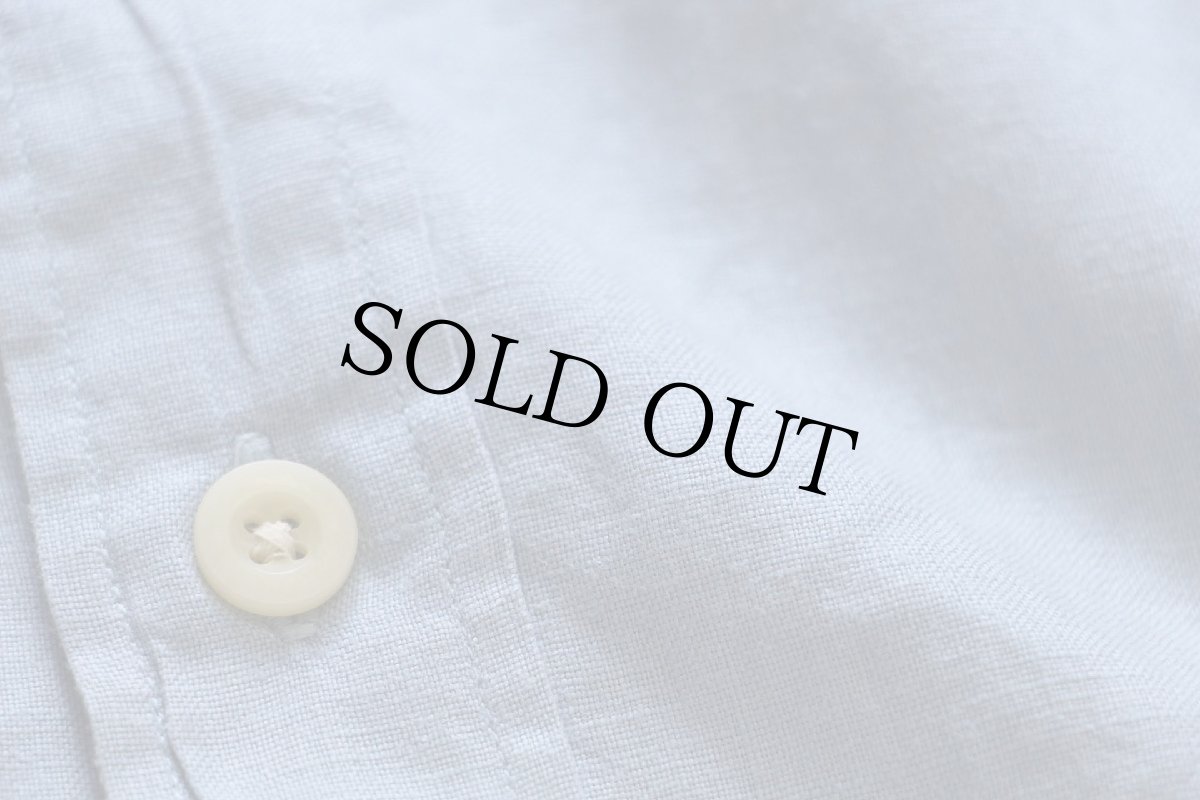 画像6: 00s EddieBauerエディーバウアー 無地 ボタンダウン リネンシャツ スカイブルー★特大 (6)