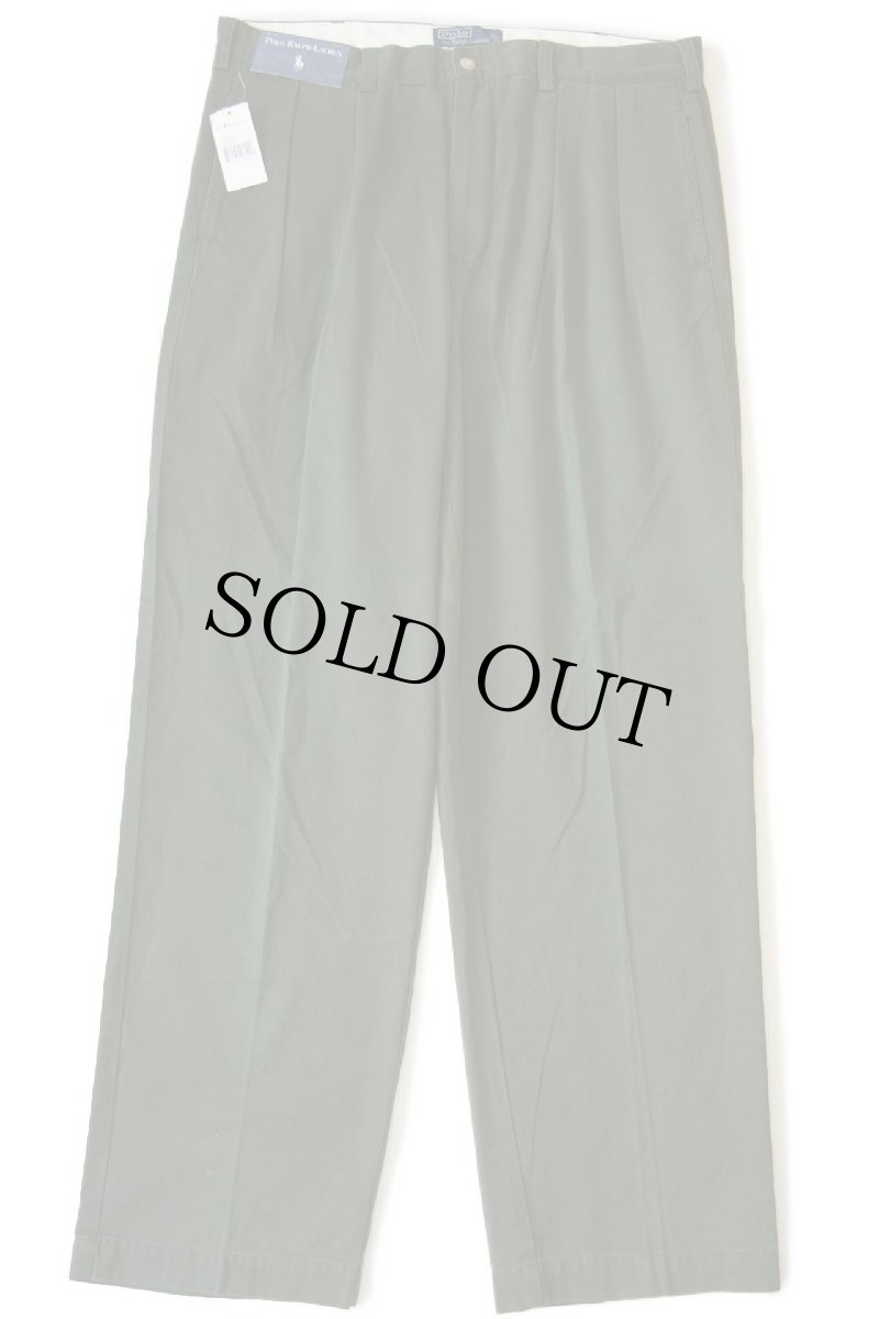 画像2: デッドストック★00s ポロ ラルフローレン ANDREW PANT ツータック コットン チノパン 深緑 w38 L32★インド綿 (2)