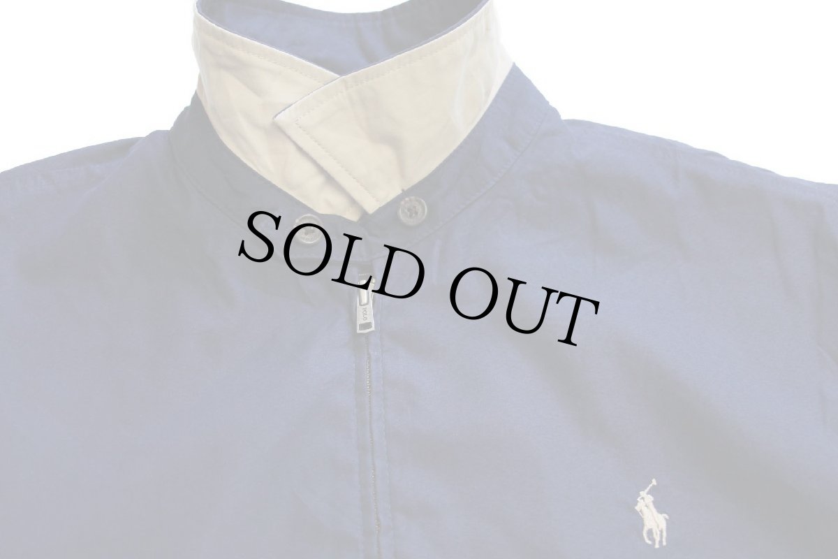 画像3: 00s ポロ ラルフローレン ワンポイント チンスト付き ポリエステルジャケット 紺 XL (3)