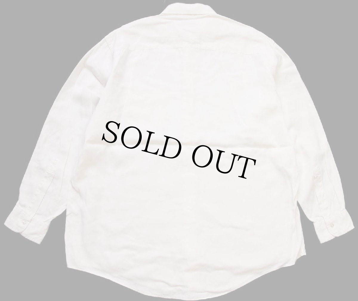 画像2: 90s USA製 Brooks Brothersブルックスブラザーズ Makers 無地 ワイドカラー コットンシャツ アイボリー 17-5 (2)