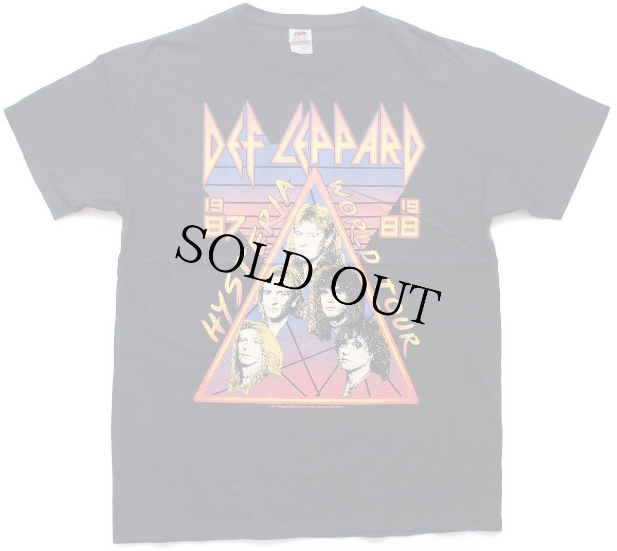 画像2: DEf LEPPARD HYSTERIA WORLD TOUR コットン バンドTシャツ 黒 L (2)