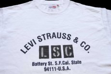画像3: 90s Levi'sリーバイス LSC ロゴ ステンシル&染み込みプリント コットン スウェット 白 M★ユーロ (3)