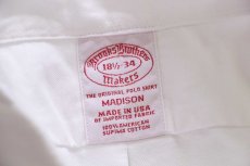 画像4: USA製 Brooks Brothersブルックスブラザーズ Makers MADISON 無地 ボタンダウン オックスフォード スーピマ コットンシャツ 白 18.5 (4)