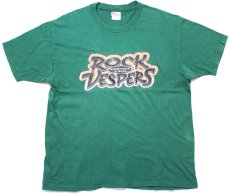 画像2: 90s USA製 Hanes ROCK VESPERS GROOTERS&BEAL 両面プリント コットン バンドTシャツ 緑 XL (2)