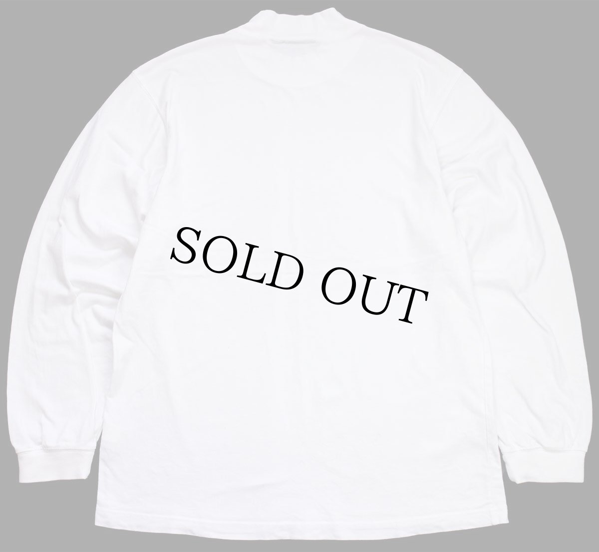 画像2: 00s EddieBauerエディーバウアー 無地 モックネック コットン 長袖Tシャツ 白 (2)