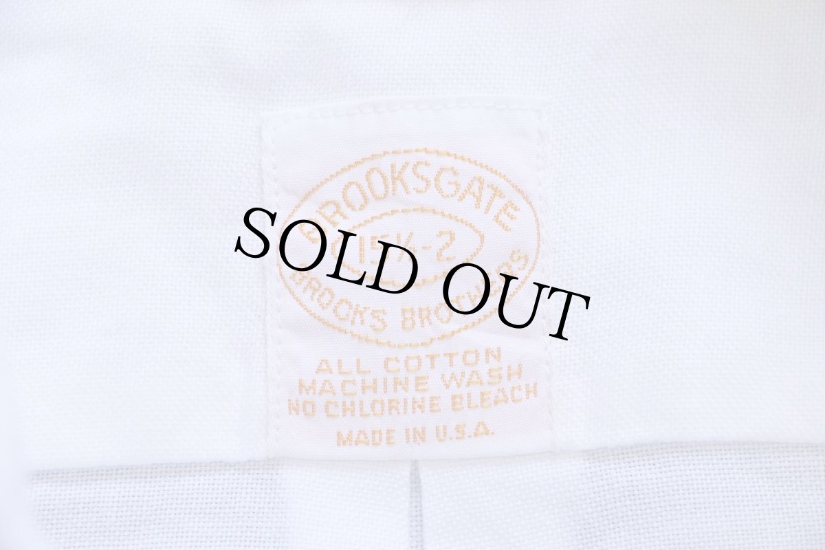 画像4: 80s USA製 BROOKSGATE BROOKS BROTHERSブルックスブラザーズ 無地 ボタンダウン オックスフォード コットンシャツ 白 15.5 (4)