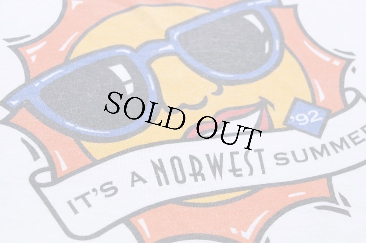 画像5: 90s USA製 IT'S A NORWEST SUMMER サン フェイス Tシャツ 白 XL (5)