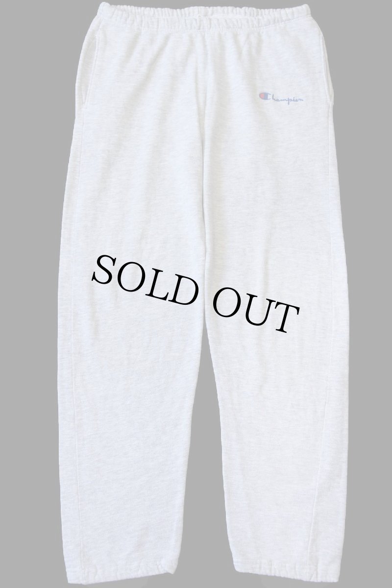 画像2: 90s USA製 Championチャンピオン ワンポイント スクリプト ロゴ刺繍 スウェットパンツ 杢ライトグレー M (2)