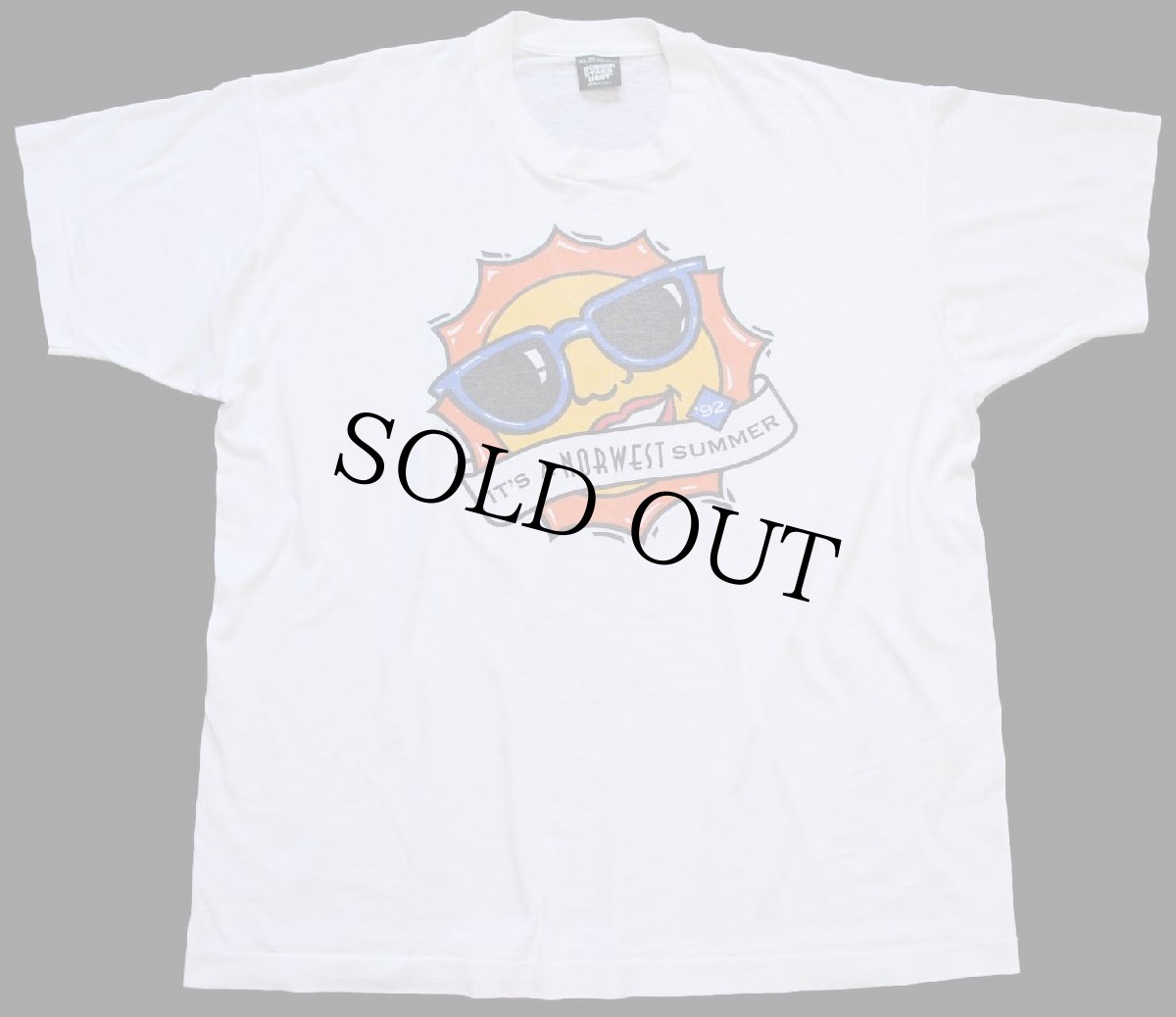 画像2: 90s USA製 IT'S A NORWEST SUMMER サン フェイス Tシャツ 白 XL (2)