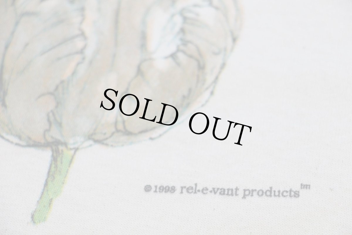 画像7: デッドストック★90s USA製 rel e vant products チューリップ アート コットンTシャツ 生成り XL★B (7)