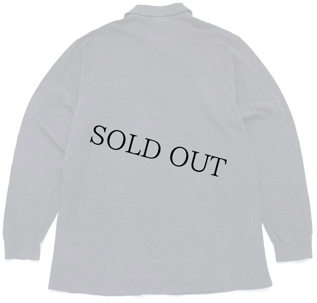 画像2: 80s LACOSTEラコステ ワンポイント コットン 鹿の子 長袖ポロシャツ チャコールグレー 4★114 (2)