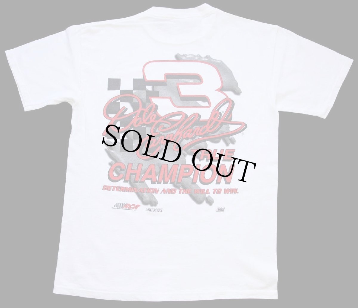 画像3: 90s USA製 NASCAR Dale Earnhardt 3 TRUE CHAMPION 両面プリント コットンTシャツ 白 M (3)