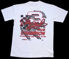 画像3: 90s USA製 NASCAR Dale Earnhardt 3 TRUE CHAMPION 両面プリント コットンTシャツ 白 M (3)