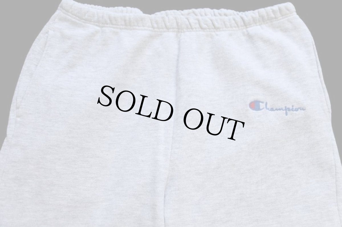 画像4: 90s USA製 Championチャンピオン ワンポイント スクリプト ロゴ刺繍 スウェットパンツ 杢ライトグレー M (4)