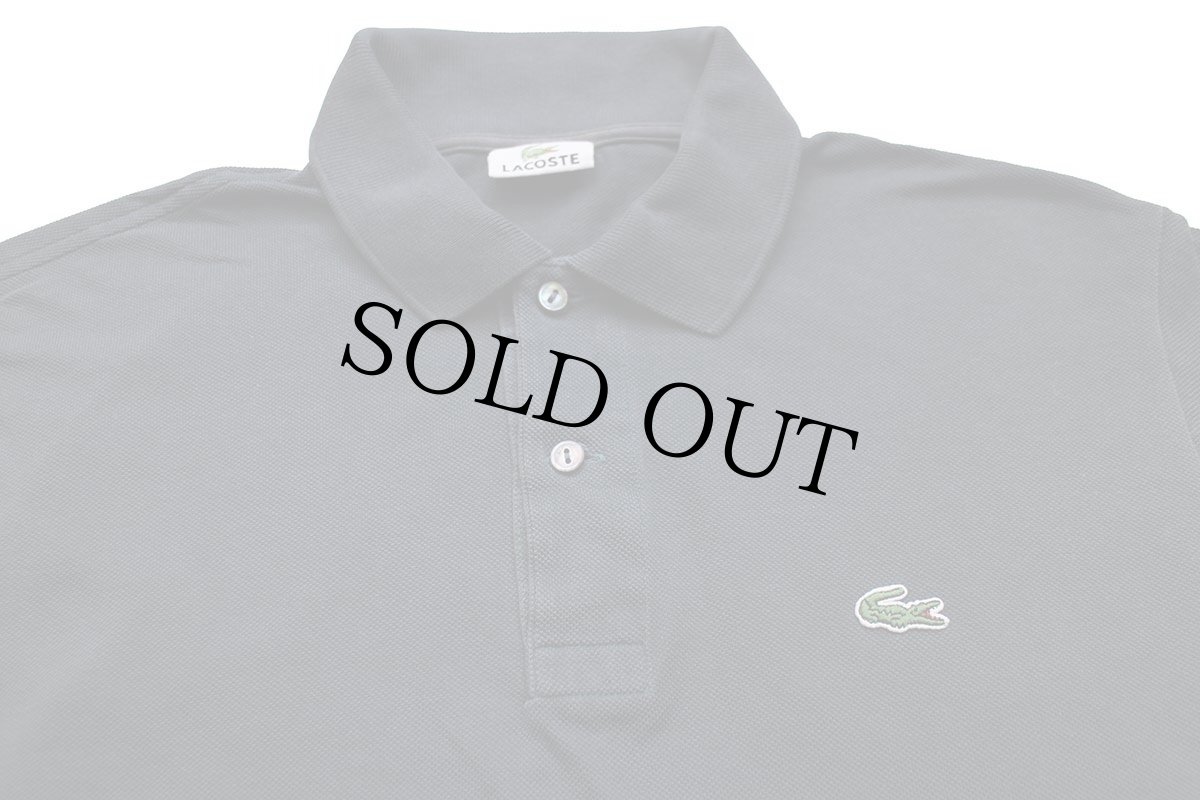 画像3: 90s LACOSTEラコステ ワンポイント コットン 鹿の子 長袖ポロシャツ グレー 4★113 (3)