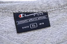 画像4: 90s イタリア製 Championチャンピオン スクリプト ロゴ Tシャツ 杢グレー XL (4)