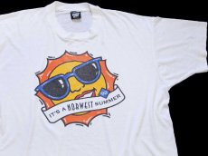 画像1: 90s USA製 IT'S A NORWEST SUMMER サン フェイス Tシャツ 白 XL (1)