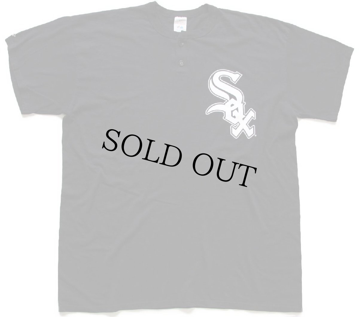 画像2: 00s Majestic MLB WHITE SOX ヘンリーネック Tシャツ 黒 XXL★特大 (2)