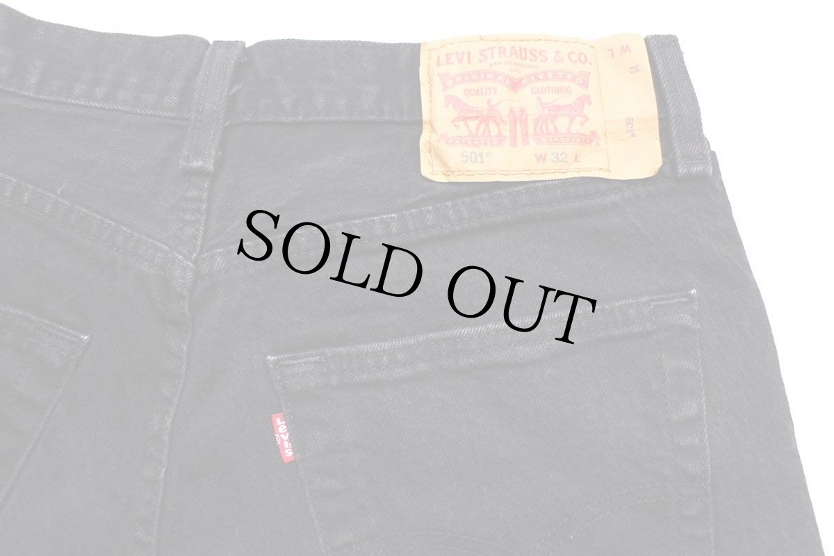 画像4: Levi'sリーバイス 501 ストレッチ ブラックデニム ショートパンツ w32 L9★ショーツ (4)