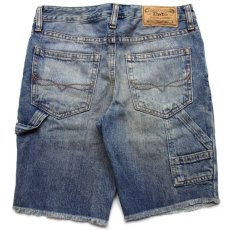 画像2: ポロ ラルフローレン SLOUCH SLIM ビンテージ&カットオフ加工 デニム ペインター ショートパンツ ボーイズ10 (2)