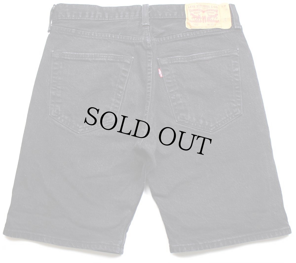 画像2: Levi'sリーバイス 501 ストレッチ ブラックデニム ショートパンツ w32 L9★ショーツ (2)