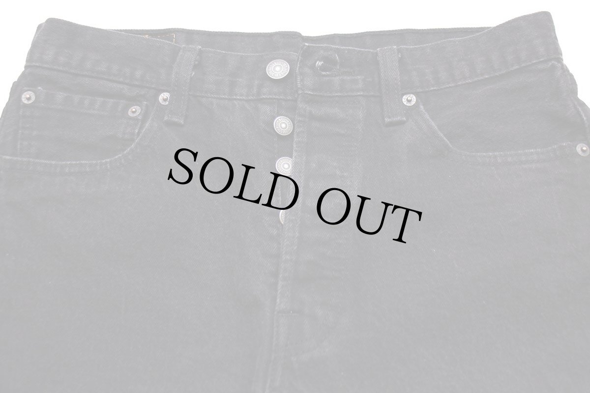 画像3: Levi'sリーバイス 501 ストレッチ ブラックデニム ショートパンツ w32 L9★ショーツ (3)